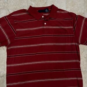 Puritan Burgundy Striped Polo Shirt